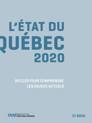 cover image of État du Québec 2020